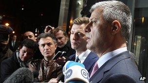 Kosovo PM Hashim Thaci in Brussels. 3 April 2013