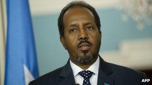 Somali President Hassan Sheikh Mohamud in Washington on 17/1/13