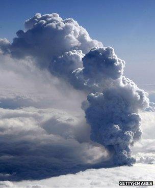Ash plume from the Eyjafjallajokull volcano, Iceland (Getty Images)