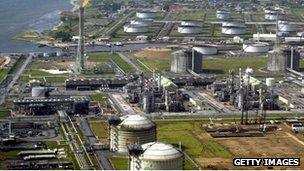Total Nigeria oil and gas refinery at Amenam in the Niger delta (file pic)