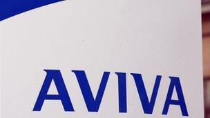 Aviva sign displaying logo