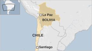 Map of Bolivia and Chile