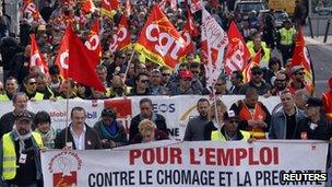 French unions protest against labour reforms in April