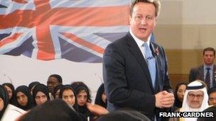David Cameron on a visit to the UAE in November