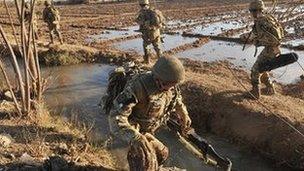 British troops in the Nahr-e Saraj district of Helmand province in January 2012