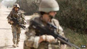 British troops on patrol in southern Afghanistan