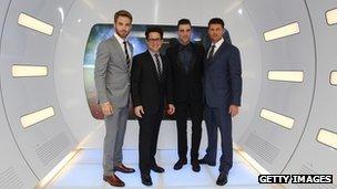 JJ Abrams with members of the Star Trek cast