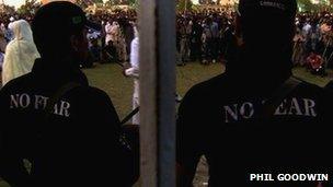 Anti-terrorism police at a rally in Sargodha