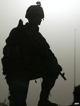 US soldier on patrol