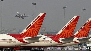 File photo of Air India planes parked