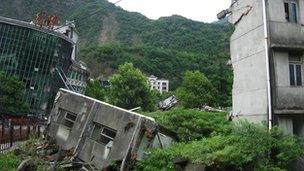 A memorial in Beichuan town in Sichuan province
