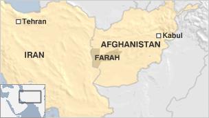 Afghan Iran map