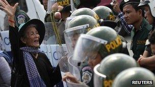 File photo: Protest in the Cambodian capital of Phnom Penh over eviction from land