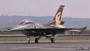 Turkish F16 fighter jet seen here in Ankara