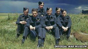 Crew of Lancaster bomber in 1943