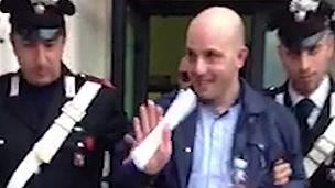 Giuseppe Pesce leaving police station