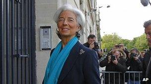 IMF chief Christine Lagarde outside the court in Paris, 23 May