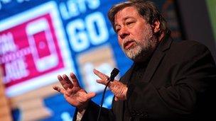 Steve Wozniak was speaking at a business conference in Londonderry.
