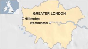 Map showing Hillingdon