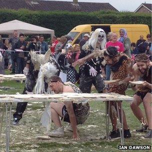 Custard pie throwing