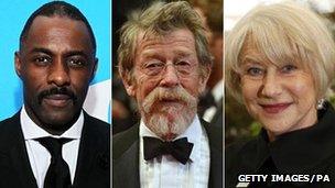 Idris Elba, John Hurt and Dame Helen Mirren