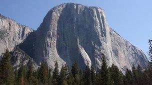 El Capitan, seen from El Capitan Meadow in Yosemite Valley, Yosemite National Park,