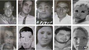 Composite picture of 10 of the missing