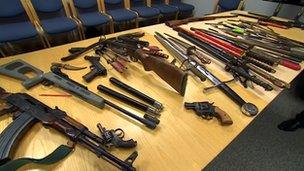 Weapons handed into Derbyshire Police during amnesty