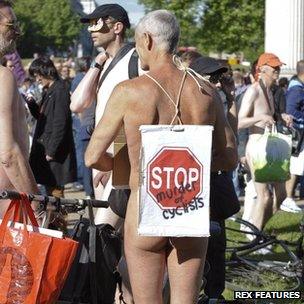 Bike ride protest in London