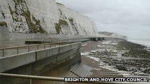 Undercliff Walk behind Brighton Marina to reopen BBC News