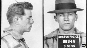 1953 file Boston police photos provided by The Boston Globe show James "Whitey" Bulger after an arrest