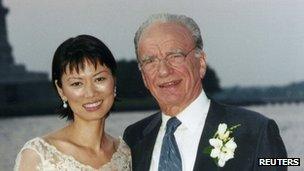 Wendi Deng and Rupert Murdoch on their wedding day