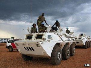 UN peacekeepers in Abyei town (2008)