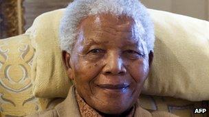 Former South African President Nelson Mandela in 2012