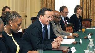 David Cameron meeting the leaders of Britain's Overseas Territories and Crown Dependencies