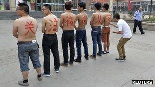 Demonstration against child abduction and trafficking, Taiyuan, Shanxi province, China, May 2013