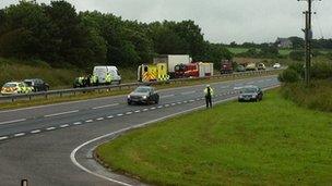 Scene of the accident on the A30