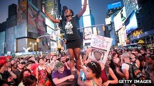 Trayvon Martin supporters rally in Times Square