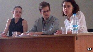 Edward Snowden in Moscow airport (12 July 2013)