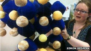 Julia Percival assembles a knitted perovskite molecule