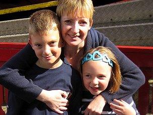 Kieron with his mum Michelle and sister Billie-Jo