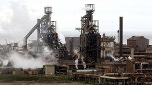 Tata steelworks at Port Talbot