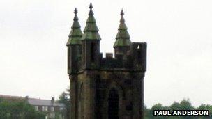 St Andrews Church in Ramsbottom after it was struck by lightning