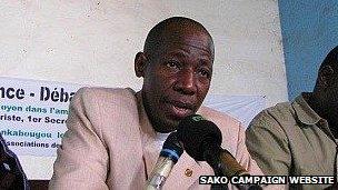 Soumana Sako at a public gathering on 12 March 2011, in a picture from his campaign website