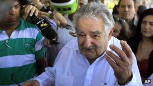 Uruguayan President Jose Mujica on a visit to Cuba on 25 July 2013