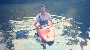 Mike Bandar in his kayak