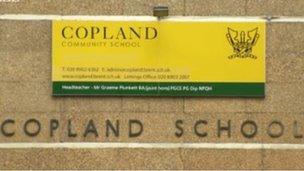 Copland Community School signage