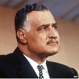 Picture dated from the 1950s in Cairo of Egyptian President Gamal Abdul Nasser (1918-1970)
