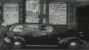 Outside of London Victoria station in 1953