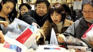Shoppers at a store in Tokyo